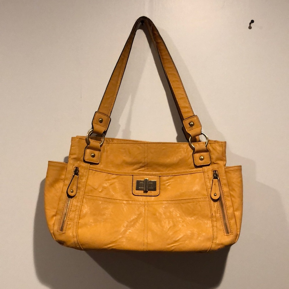 Bueno Faux Leather Gold Baguette Purse